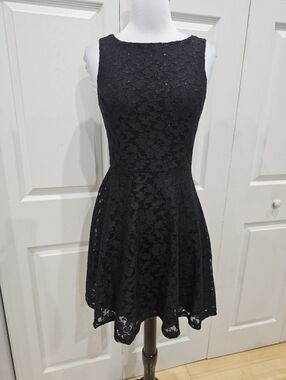 Speechless Goth Black Lace Glitter Homecoming Party Cocktail Skater Mini Dress 5